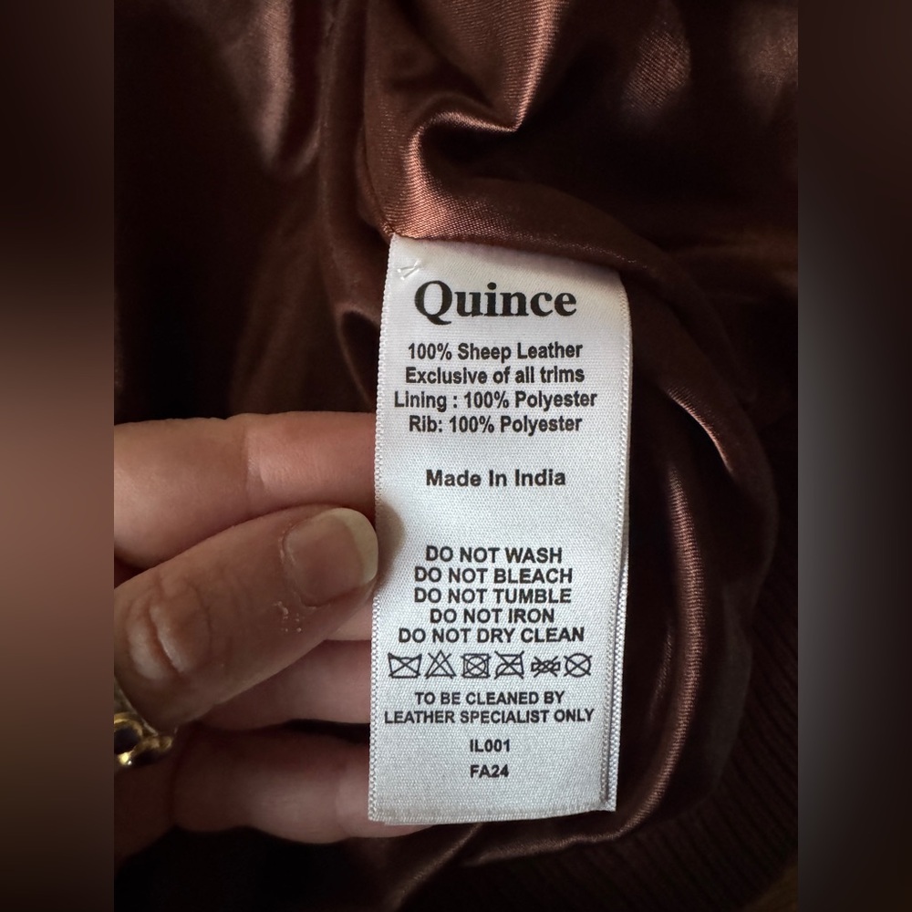 NWT QUINCE 100% Washed Leather Bomber Jacket - Picture 13 of 16